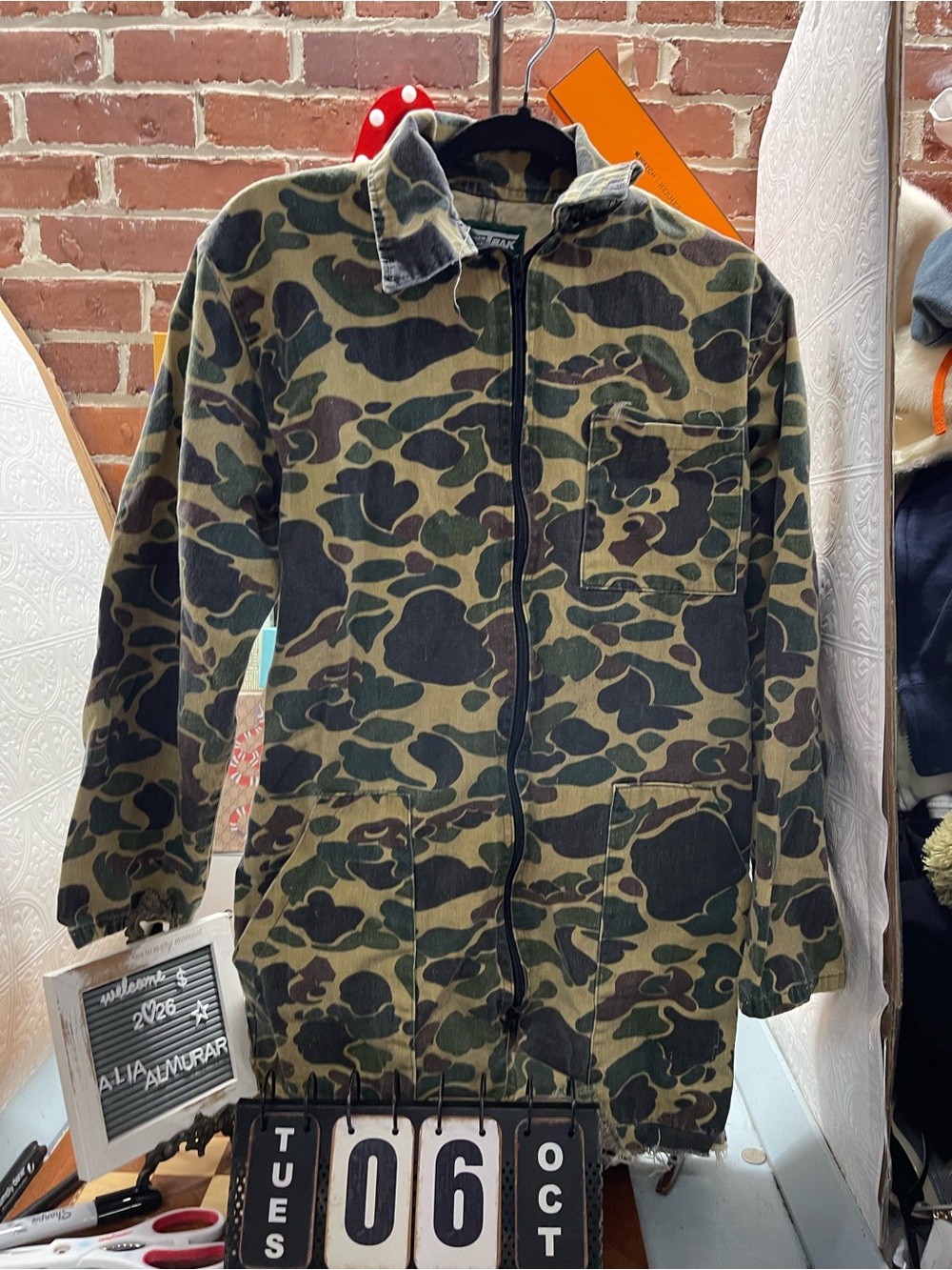 vintage SafTbak duck hunter camo coverall  altered